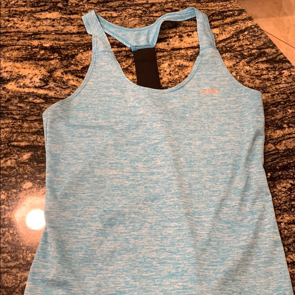 Blue athletic tank top